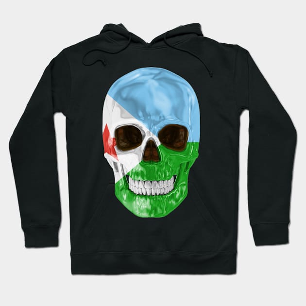 Djibouti Flag Skull - Gift for Djiboutian With Roots From Djibouti Hoodie by Country Flags